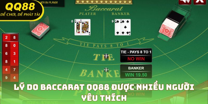 Baccarat QQ88 - Sức hút mãnh liệt, chinh phục mọi cược thủ